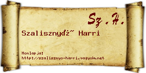 Szalisznyó Harri névjegykártya